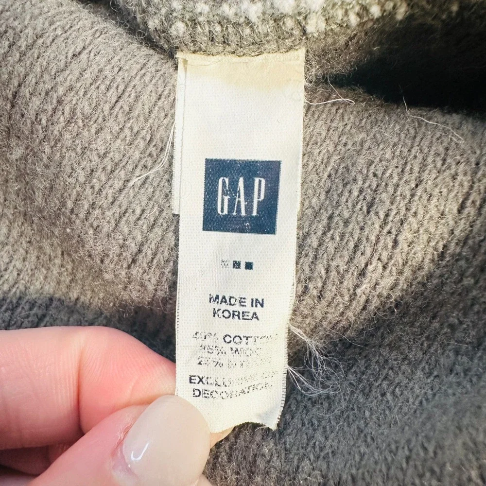 GAP Kids Beanie Hat Gray Brown Knit‎ Wool Blend Winter Warm